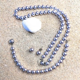 Muschelkernperlenset "light grey"