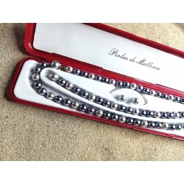 Mallorcaperlenset "dreifarbig-grau"