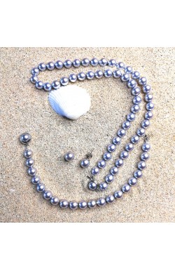 Muschelkernperlenset "light grey"
